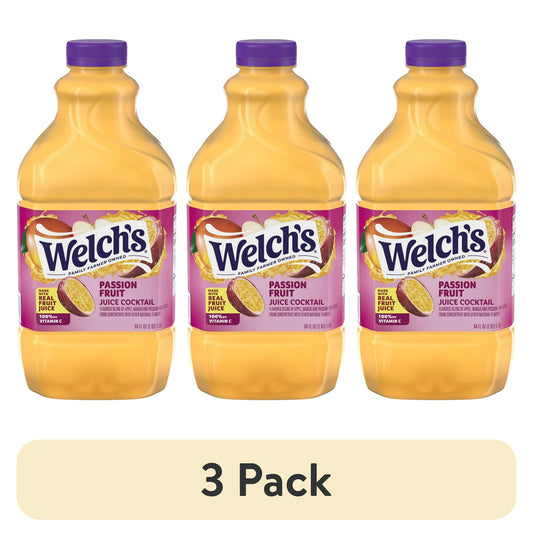 (3 pack) Welch's Passion Fruit Juice Cocktail, 64 fl oz Bottle