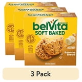 (3 pack) belVita Soft Baked Breakfast Bars, Banana Bread, 5 Packs (1 Biscuit Per Pack)