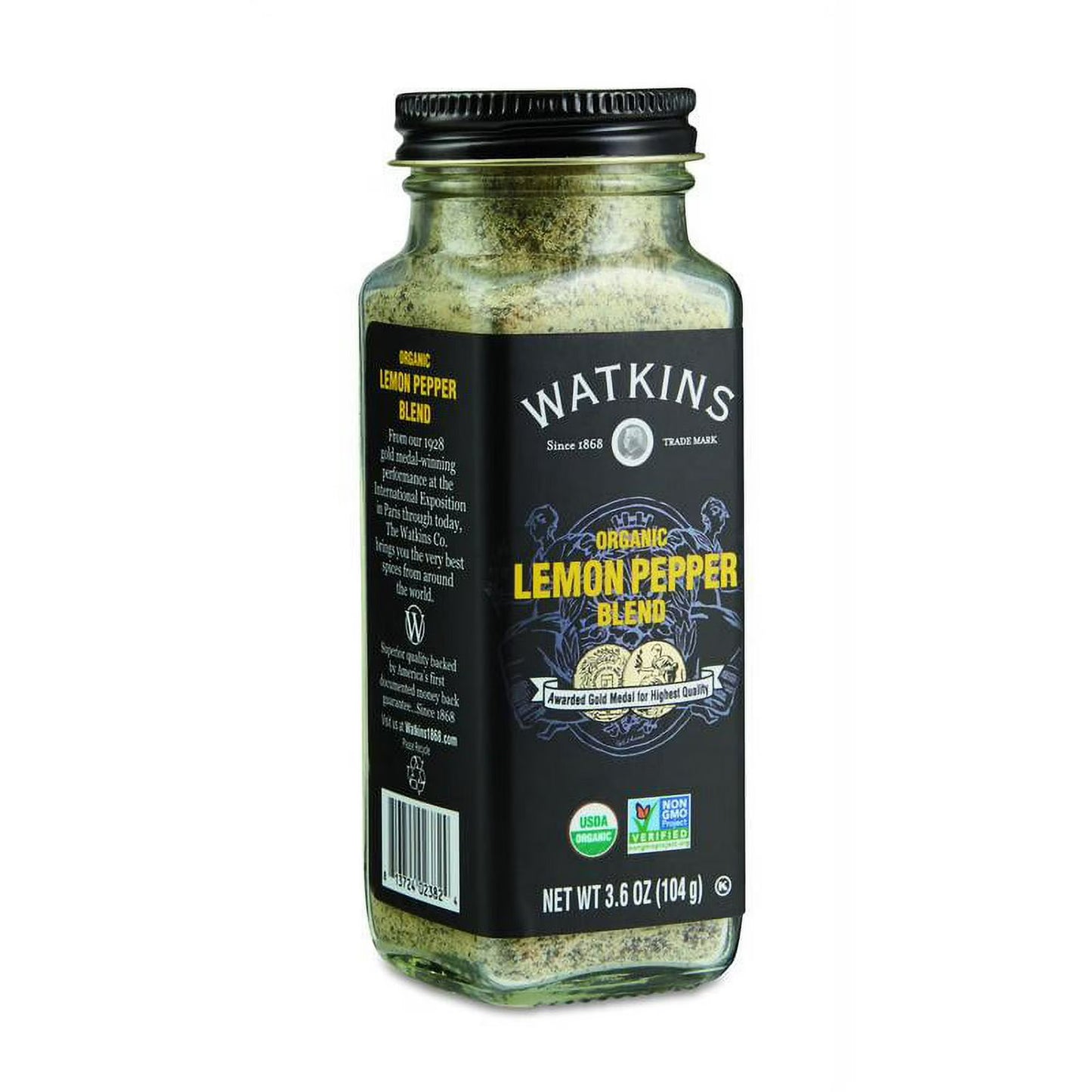 Watkins Gourmet Organic Spice Jar, Lemon Pepper Blend, 3.6 oz