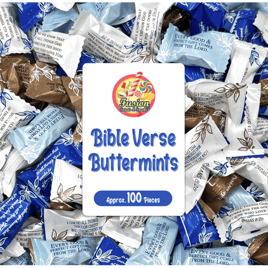 Bible Verse Buttermints 100 Count Soft Butter Mints Individually Wrapped After Dinner Mint, Christian Scripture Candy, Thank You Party Mints & Hospitality Buttermints Bulk