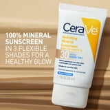 CeraVe Sunscreen Tinted Hydrating 100% Mineral Broad-Spectrum Lotion SPF 30 for Face with Sheer Tint