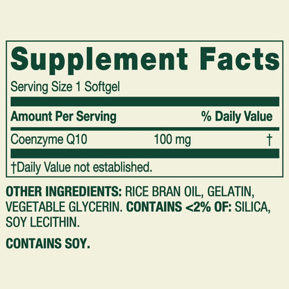 Spring Valley Rapid-Release CoQ10 Heart Health Dietary Supplement Softgels, 100 mg, 60 Count