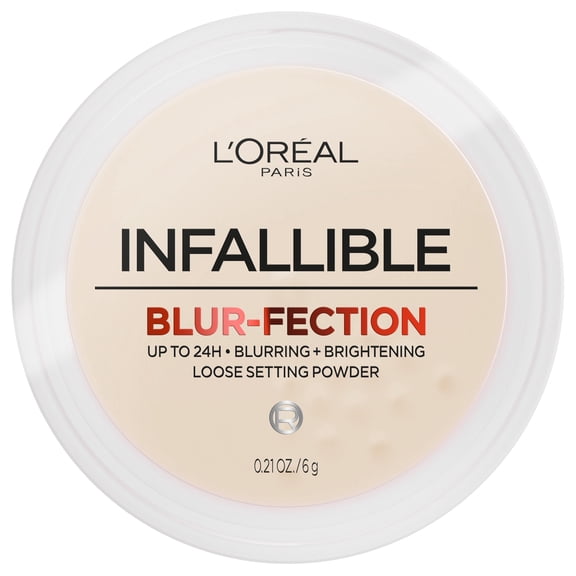 L'Oreal Paris Infallible Blur-Fection Loose Setting Powder, Brightening Finish, Translucent, 0.21 Ounce