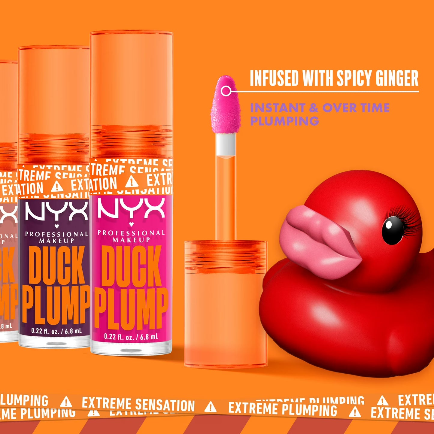 NYX Professional Makeup Gloss Collections Duck Plump Lip Gloss, Nude Swings, 0.23 fl oz