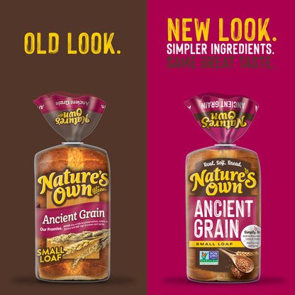 Nature's Own Ancient Grain, Non-GMO Small Loaf Bread, Sandwich Bread, 12 oz Loaf