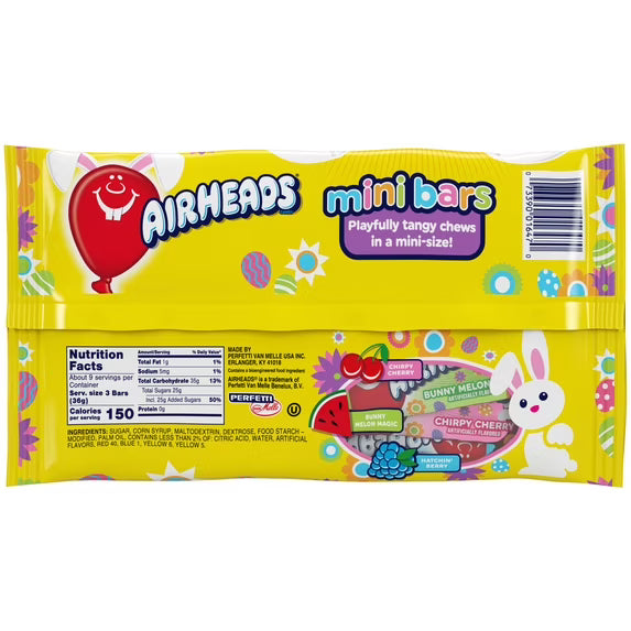 Airheads Candy, Variety Bag, Individually Wrapped Assorted Easter Mini Bars, Party, Non-Melting, 12oz (1 Bag)