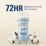 Secret Aluminum Free Women's Deodorant, Solid, Cotton, 2.4 oz