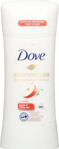 Dove Advanced Care Antiperspirant Deodorant Stick to Help Repair Skin Barrier After Shaving, Apple & White Tea with 72-hour Sweat & Odor Protection, 2.6 oz (Pack of 2)