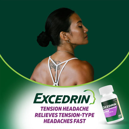 Excedrin Tension Headache Relief Caplets, Acetaminophen 500Mg, Caffeine 65Mg, Pain Reliever, Aspirin-Free, 100 Count