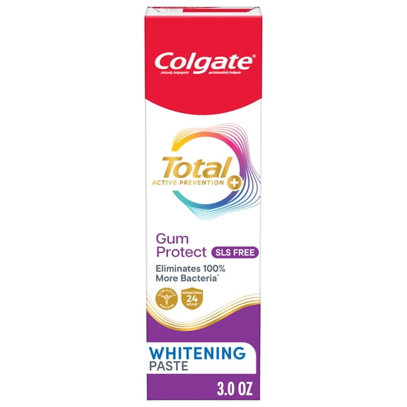 Colgate Total Active Prevention Gum Protect Whitening Toothpaste, Fresh Mint Paste, 3.8 oz, 3 pack