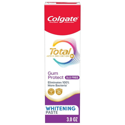 Colgate Total Active Prevention Gum Protect Whitening Toothpaste, Fresh Mint Paste, 3.8 oz, 3 pack