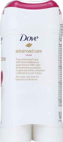 Dove Advanced Care Antiperspirant Deodorant for Women Revive 72 hour sweat and odor protection 2.6 oz (Packaging May Vary) (Pack of 12)