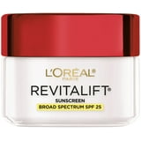 L'Oréal Paris Revitalift Anti-Wrinkle and Firming Face Moisturizer with SPF 25, Pro-Retinol and Centella Asiatica, Paraben Free, 1.7 oz