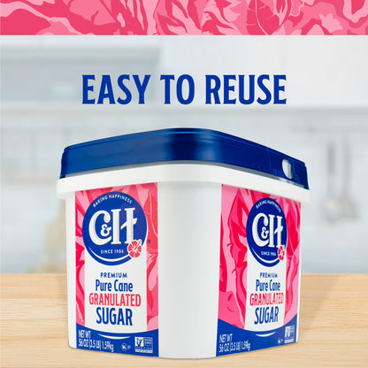 C&H Premium Pure Cane Granulated Sugar, 3.5 lb Tub