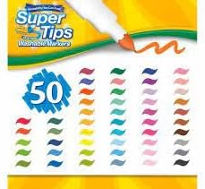 Crayola Super Tips Markers, Washable Markers, Gift, 50 Count-2 Pack