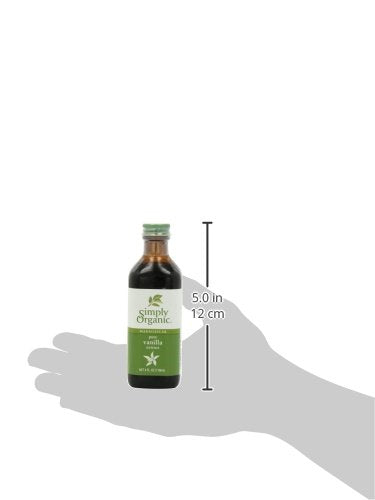 Simply Organic Pure Madagascar Vanilla Extract, 4-Ounce Glass Jar, Certified Organic, Sugar-Free Flavor For Smoothies (Pack of 2)