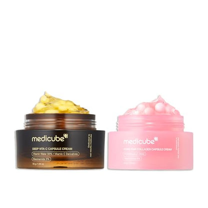 medicube Tone & Firm Moisturizer Duo - Deep Vitamin C & PDRN Capsule Cream