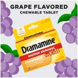 Dramamine Kids Chewable, Motion Sickness Relief, Grape Flavor, 8 Count