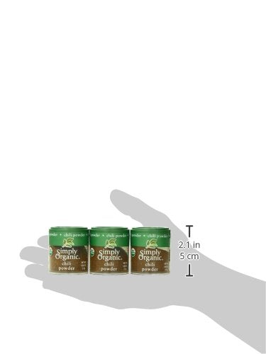 Simply Organic Chili Powder, Certified Organic, Kosher, Mini Spices | 0.6 Ounce (Pack of 6)