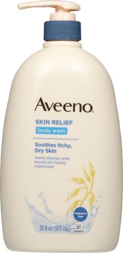 Aveeno Skin Relief Body Wash with Triple Oat Complex, Fragrance-Free, Gentle Daily Body Wash for Sensitive Leaves Itchy, Dry Skin Feeling Soothed & Moisturized, Value Size 33 Fl Oz (Pack of 6)