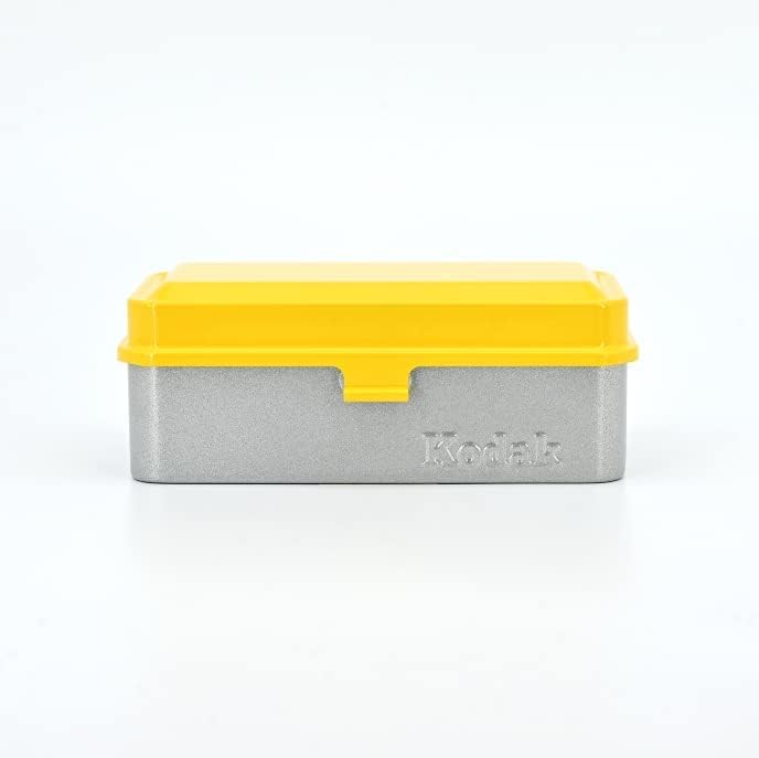 KODAK 120/135 Film Case - for 8 Rolls of 120 Films / 10 Rolls of 35mm Films - Retro Steel Case to Sort & Safeguard Film (Yellow) (Film is not Included)
