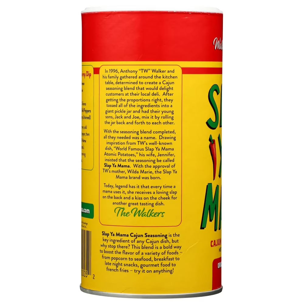 Slap Ya Mama Cajun Seasoning by Walker & Sons, Original Blend, 16 oz Canister – Certified Cajun, Gluten Free, No MSG