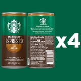 Starbucks Espresso & Cream Premium Espresso Beverage, 6.5 fl oz, 4 count