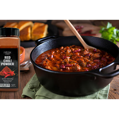 Chili Powder – Chili Powder with Rich Flavor – Finely Ground Hot Chili Powder for a Wide Range of Dishes - Bulk Chili Powder with Airtight Packaging – 15oz (430g)