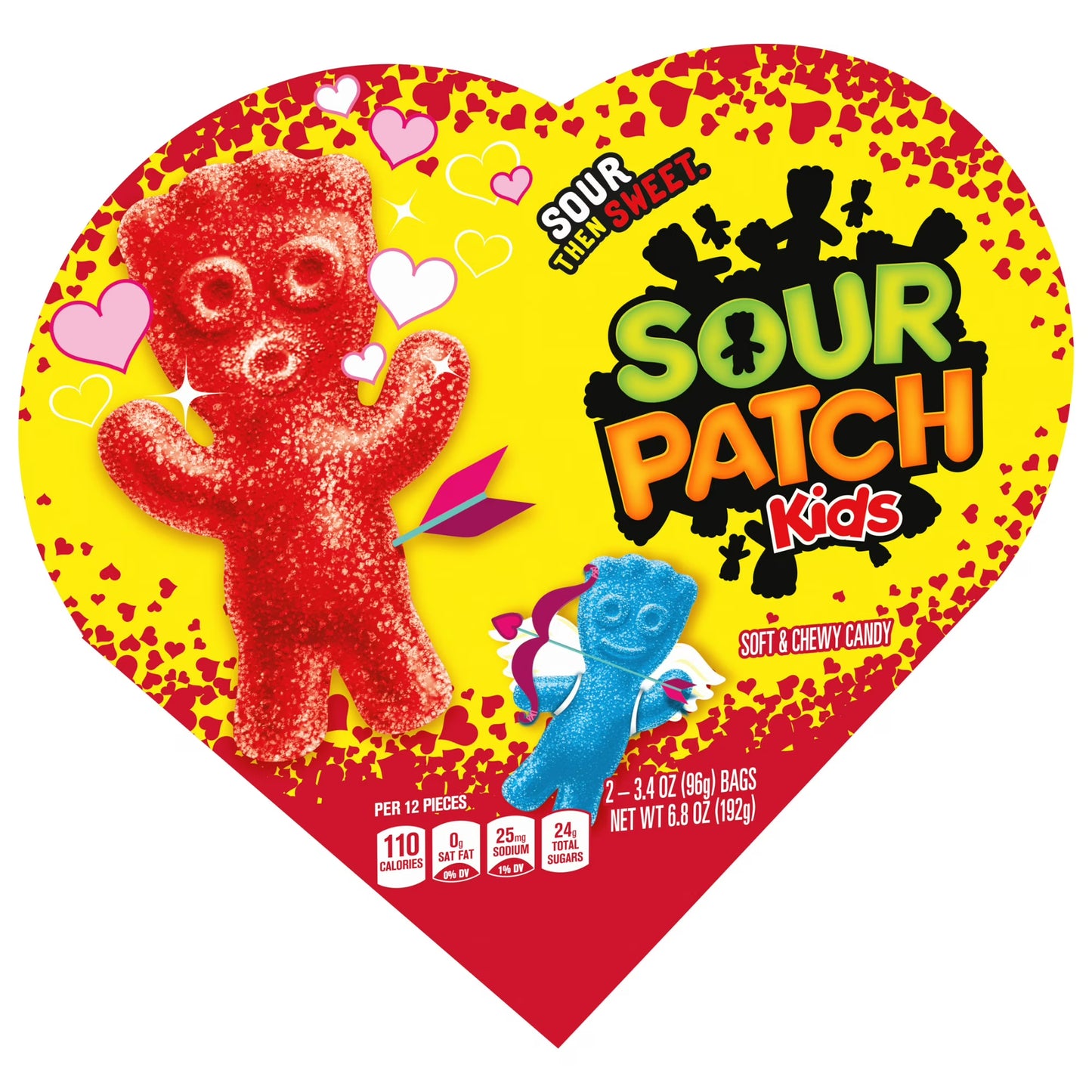 SOUR PATCH KIDS Soft & Chewy Valentines Day Candy, 6.8 oz Heart Shaped Box