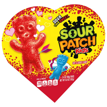 SOUR PATCH KIDS Soft & Chewy Valentines Day Candy, 6.8 oz Heart Shaped Box