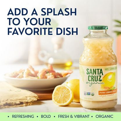 (2 pack) Santa Cruz Organic 100% Pure Lemon Juice, 16 Fluid Ounces