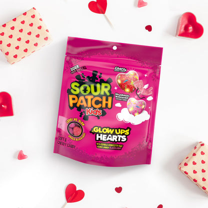 SOUR PATCH KIDS Glow Ups Hearts Soft & Chewy Valentine's Day Candy, 8.4 oz