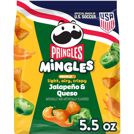 Pringles Mingles Jalapeno and Queso Puffed Snacks, Salty Snacks, 5.5 oz