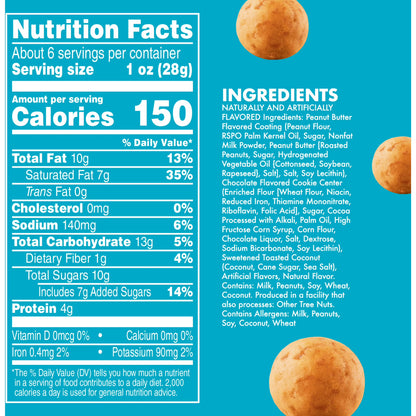 SKIPPY PB Bites Girl Scout Coconut Caramel Snack, Shelf-Stable, 5.5 oz Plastic Resealable Pouch
