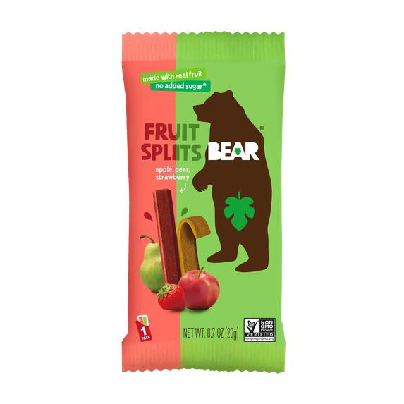 BEAR Fruit Splits Variety Pack 8.4oz, 12ct, Non GMO, Vegan