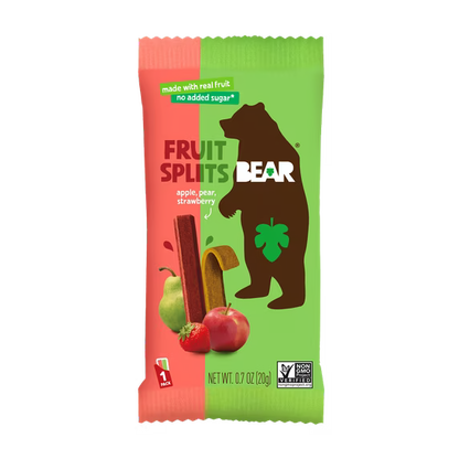 BEAR Fruit Splits Variety Pack 8.4oz, 12ct, Non GMO, Vegan