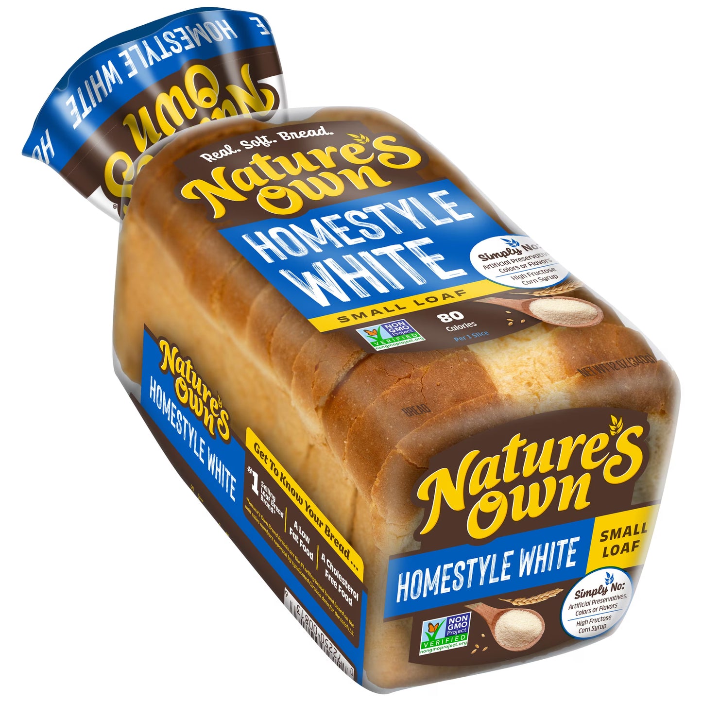 Nature's Own Homestyle White, Non-GMO Small Loaf Bread, Sandwich Bread, 12 oz Loaf