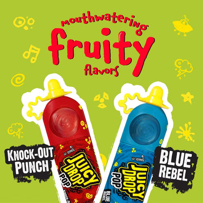 Juicy Drop Pop Variety Pack, Assorted Flavors Sweet Lollipops with Sour Liquid Candy, 0.92 Oz, 4 Count