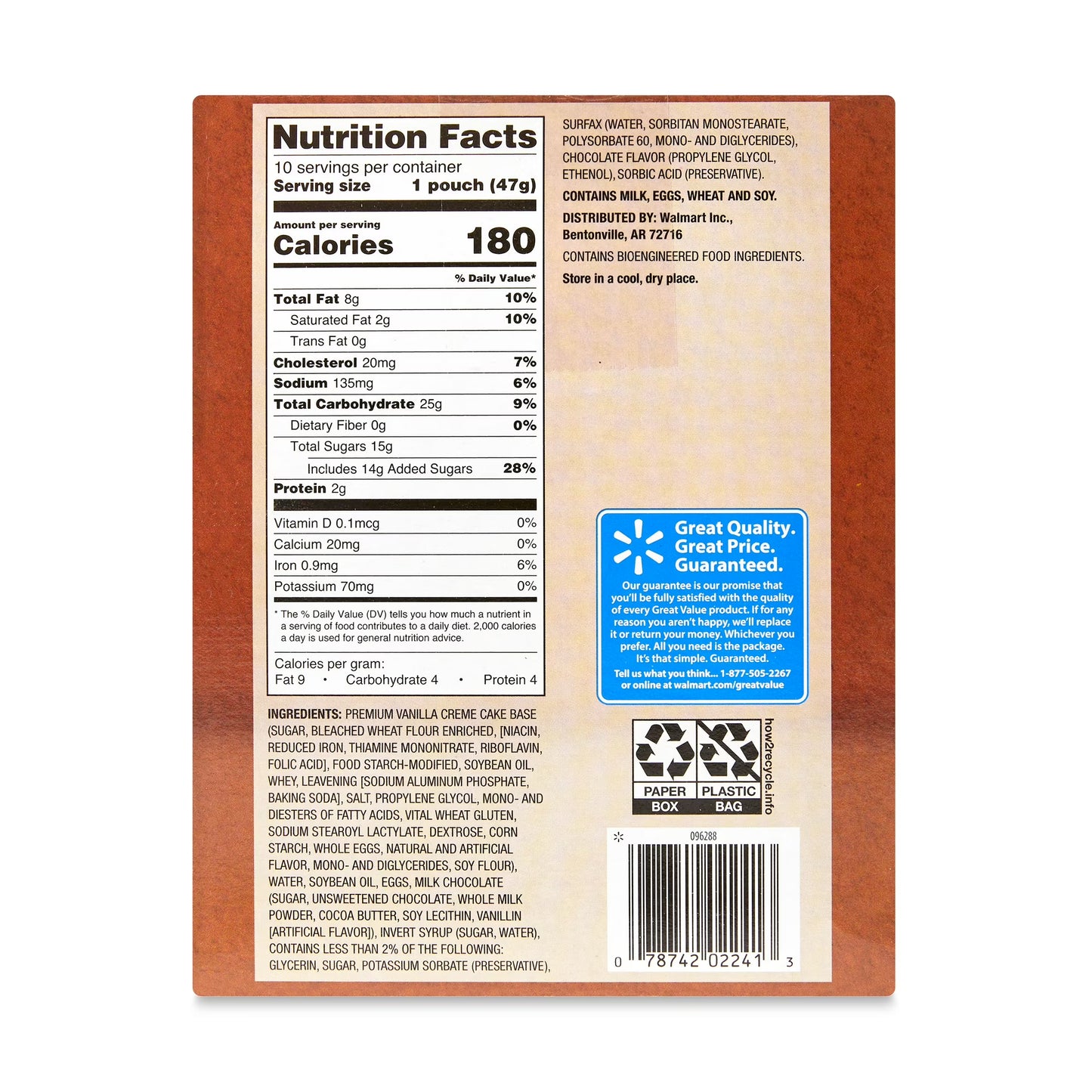 Great Value Chocolate Chip Mini Muffins, 16.5 oz, 10 count