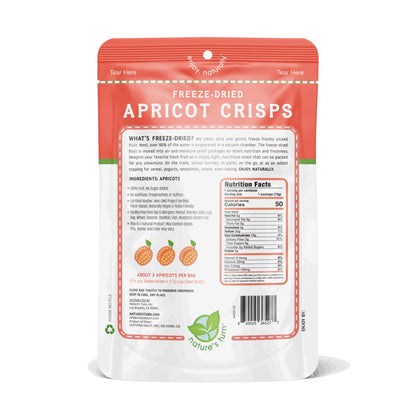 Nature’s Turn Freeze-Dried Sour Apricot Crisps, No Added Sugar, Healthy Natural Fruit Crisp Snack for School Lunches, 6 Pack (0.53 oz Each)