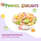 Assorted Fruit Pinwheel Starlight Hard Candy - 1 Pound (Approximately 75 pieces) - Fruit Flavored Starlight Individually Wrapped, Christmas Candy