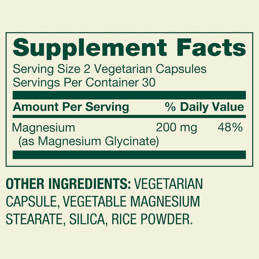 Spring Valley Magnesium Glycinate 200 mg Capsules, Supports Bone & Joint Health