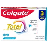 Colgate Total Active Prevention Whitening Gel Toothpaste, Mint, 3 Pack, 5.1 oz