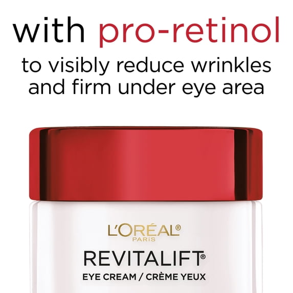 L'Oreal Paris Revitalift Anti-Wrinkle, Firming Eye Cream, Fragrance Free, 0.5 oz