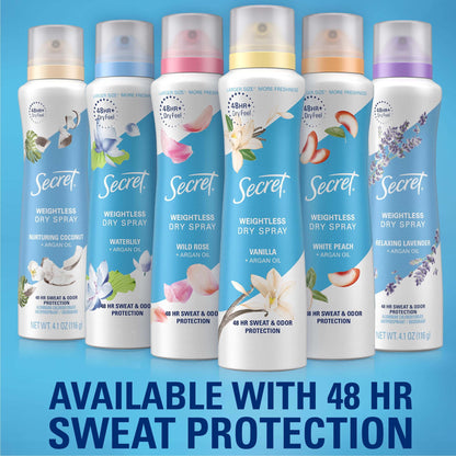 Secret Aluminum Free Dry Spray Women's Deodorant, Midnight Jasmine, 4.1 oz