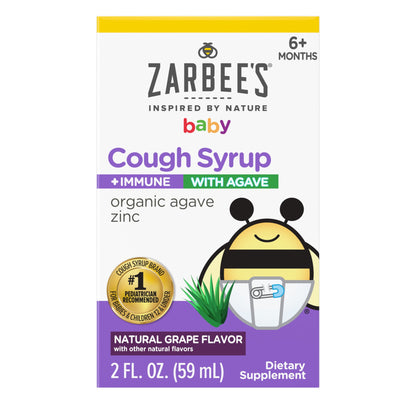 Zarbee's Baby Agave Cough Syrup & Baby Vitamin D Supplement Bundle
