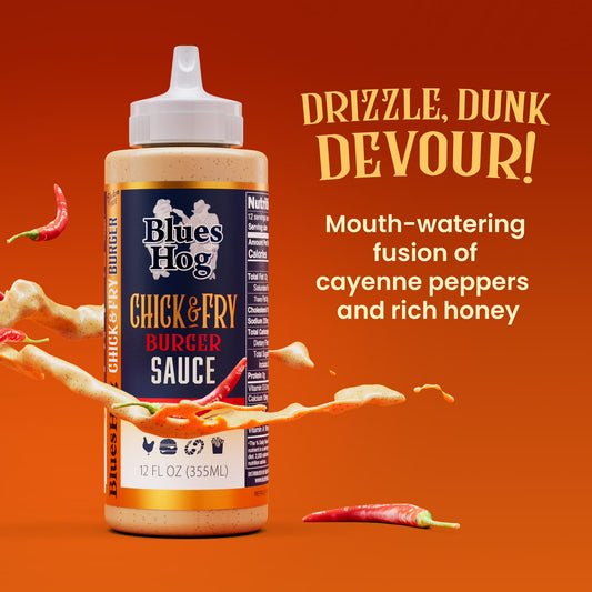 Blues Hog Chick & Fry Burger Liquid Sauce, 12 oz, All-Natural, Gluten-Free