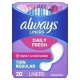 Always Thin No Feel Protection Daily Liners Regular Absorbency Unscented, 20 Count