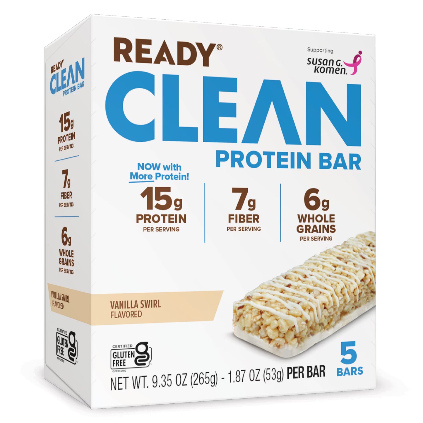 Ready Clean Protein Bar, Vanilla Swirl, 5 Count Box Protein Bar
