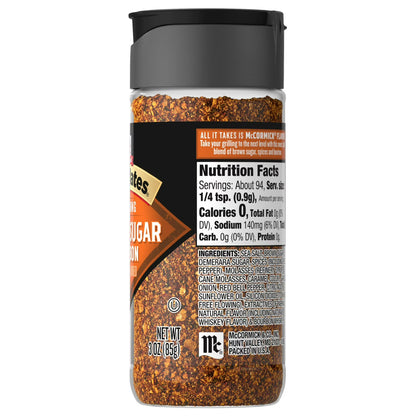 McCormick GRILL MATES Gluten Free Brown Sugar Bourbon Seasoning, 3.0 oz Bottle